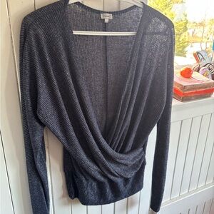 Elegant Navy Wrap Top